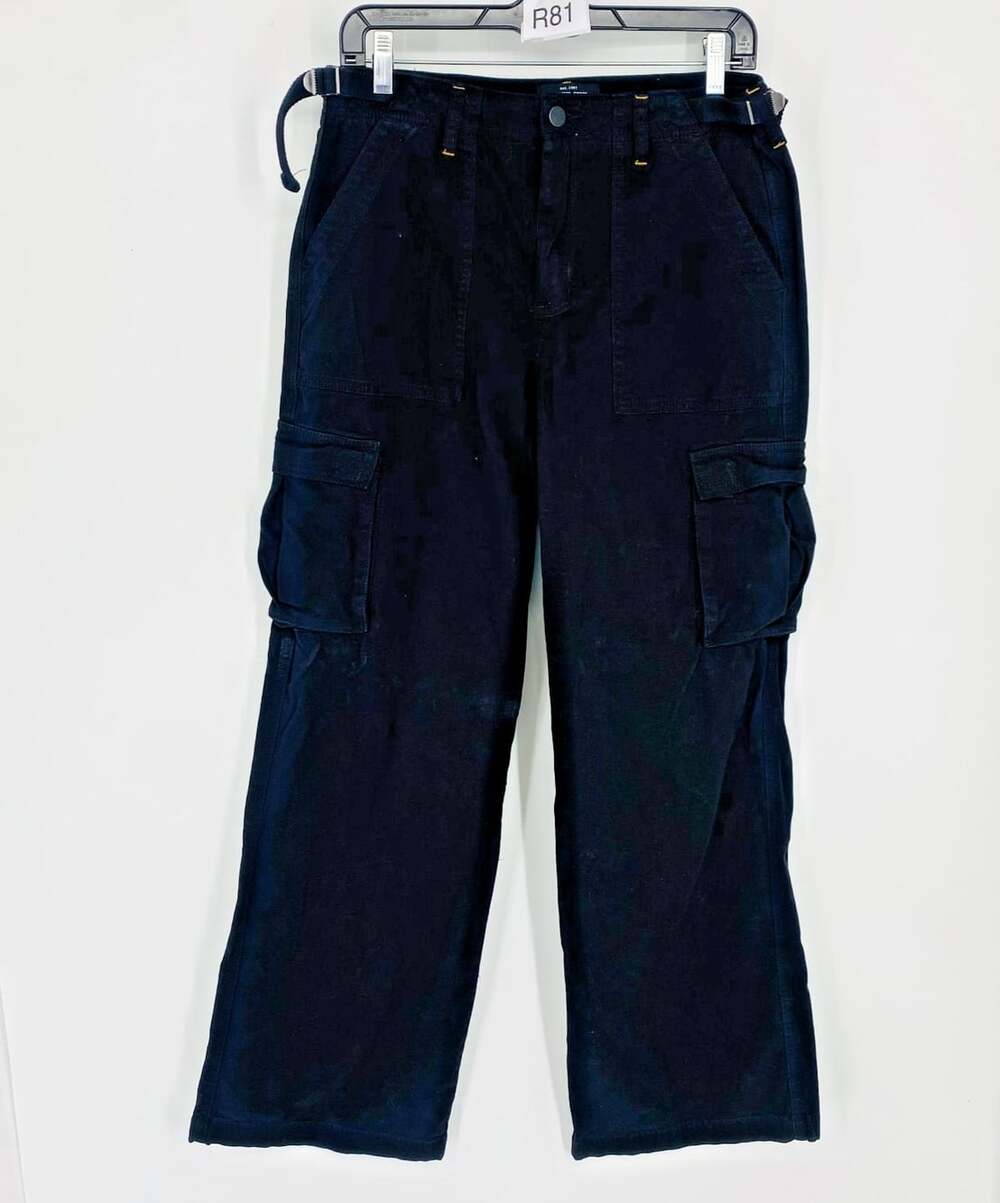 Sanctuary Reissue Cargo Pants Womens M Black Wide Leg Baggy Utility Y2K - Picture 2 of 12